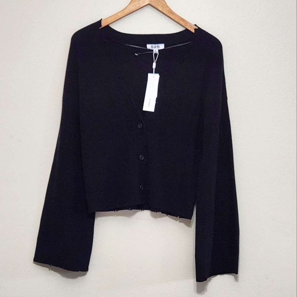New!525 America Black Women's Cardigan Sweater‎